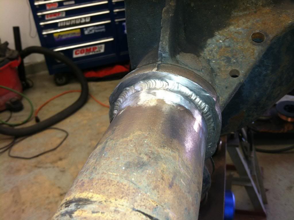 Straightening and welding up an 8.8 axle housing